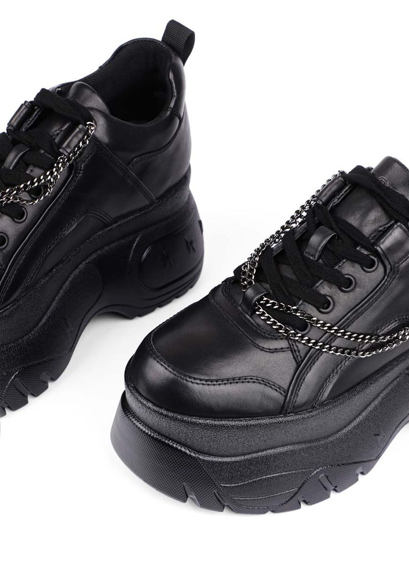Чорні всесезонні жіночі кросівки jr901-11 чорний шкіра MIRATON