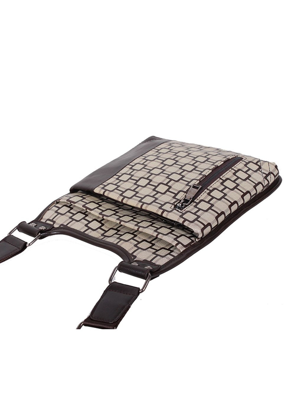 Мужская сумка из кожзама 303805 коричневая No Brand (370848314)