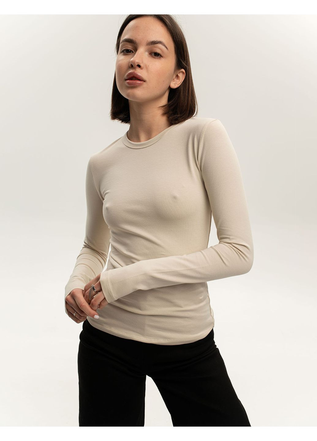 Женский лонгслив приталенный (0013000BORL) Casual Trend №130 - (361029251)