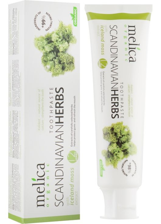 Зубная паста "Лекарственные травы Скандинавии" Toothpaste Scandinavian Herbs With Iceland Moss Extract 100ml (813806-20034) Melica Organic (368600855)