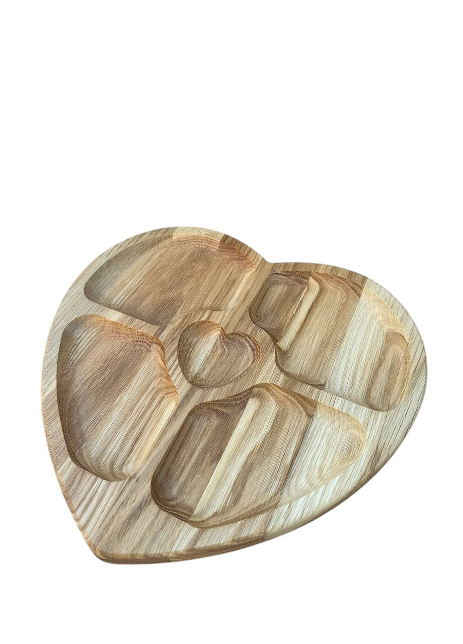 Менажница из Дуба Деревянная в форме сердца 30 см. No Brand (330774518)