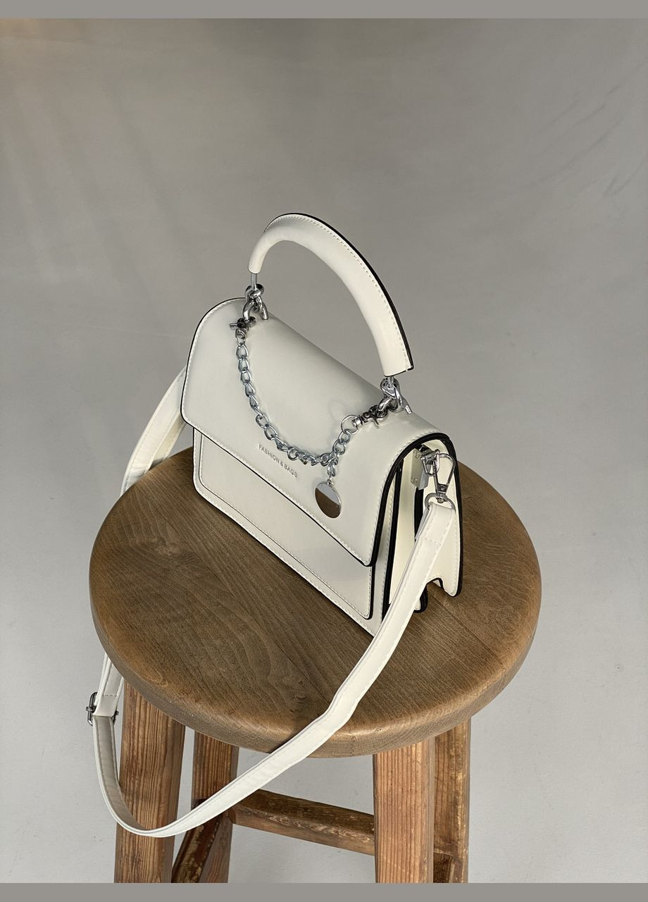 Женская классическая сумка 10210 кросс-боди через плечо белая No Brand (292631167)
