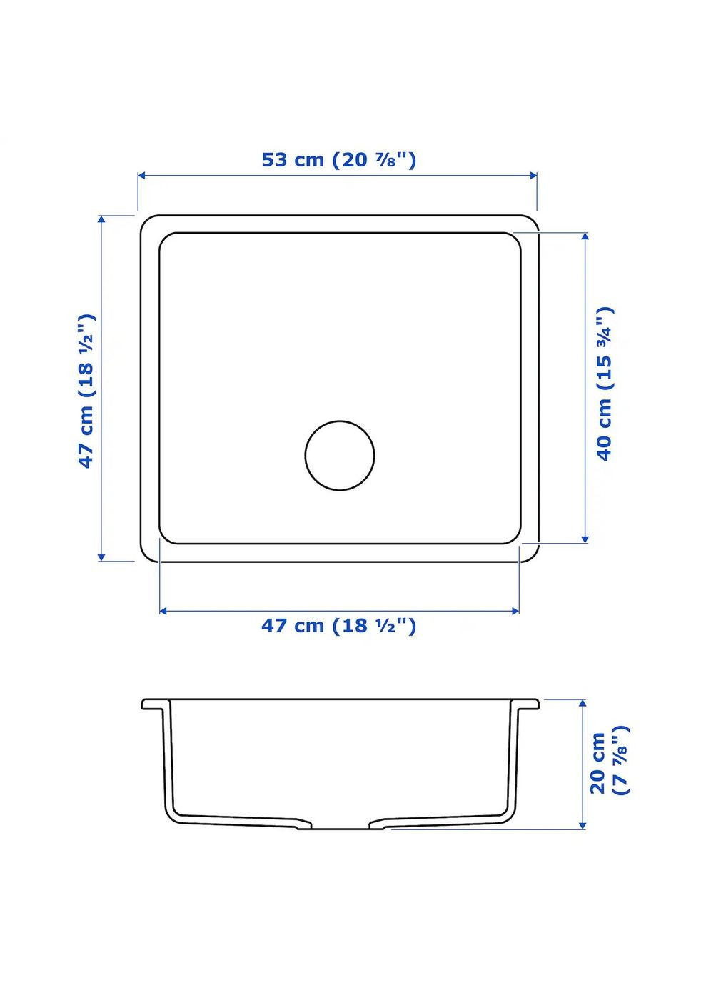 Врізна раковина ІКЕА HAVSEN 53х47 см (s39253713) IKEA (278408267)