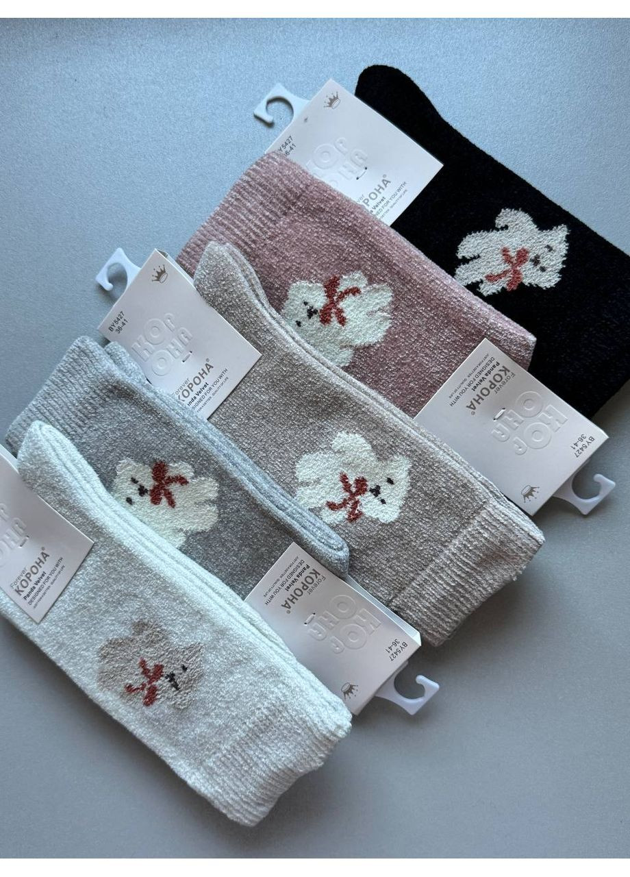 Комбіновані 5 пар велюрові дуже приємні до тіла якісні теплі і не товсті шкарпетки Корона (365280322)