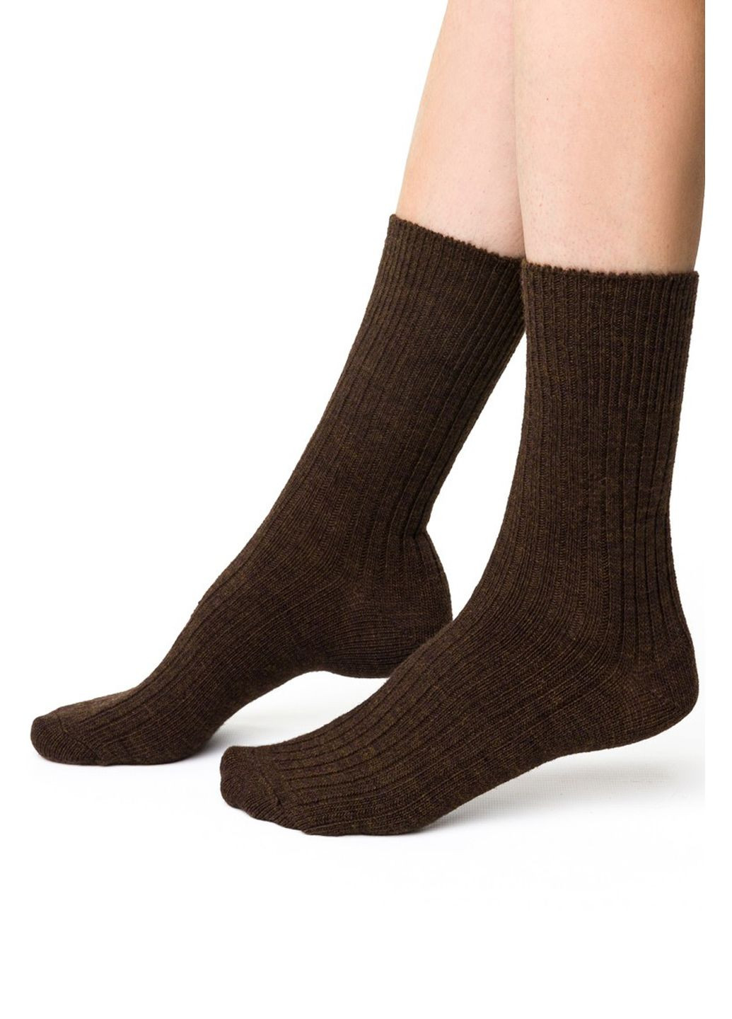 Коричневые носки женские из шерсти альпаки 044 alpaka wool Steven (349500477)
