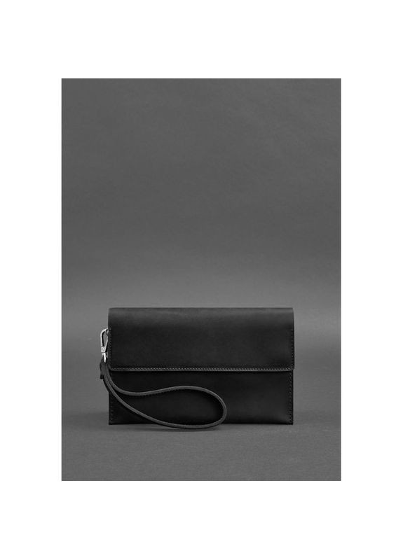 Сумка клатч на запястье мужская из натуральной кожи для телефона и для документов маленькая Черный 38036 BlankNote (361348731)