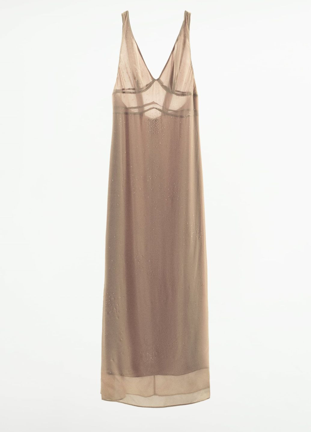 Молочное вечернее платье Zara однотонное