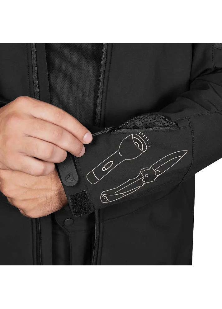 Чорна демісезонна куртка phantom ystem ofthell чорний Camotec