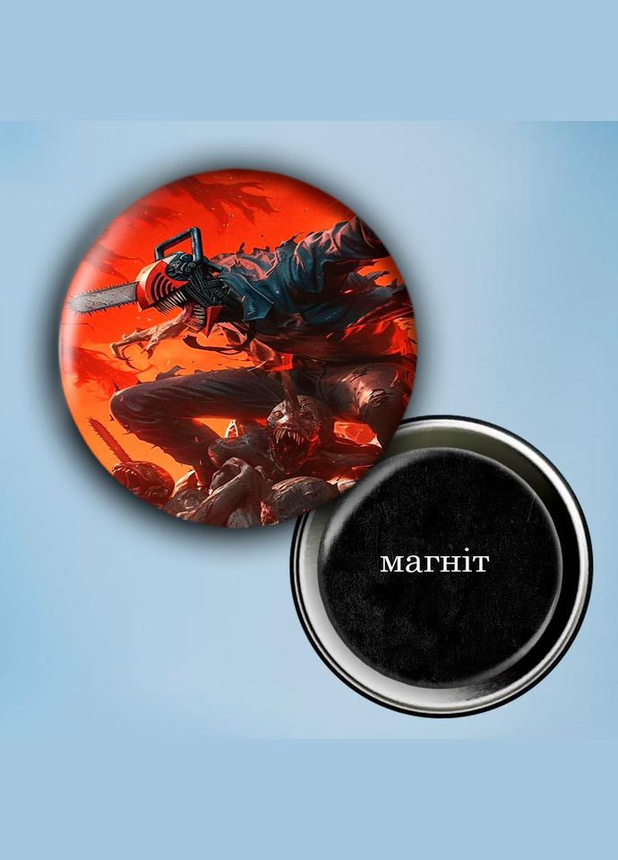 Фотомагнит (магнит на холодильник) Человек бензопила #0002 56 мм черный No Brand (309159922)