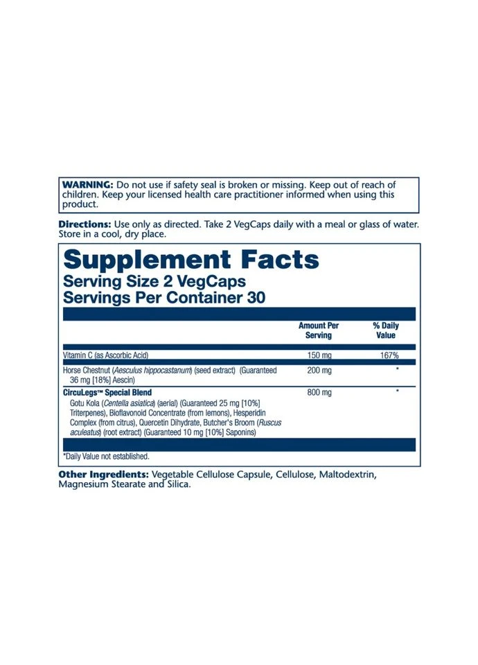 CircuLegs Circulation Support 200mg - 60 vcaps Solaray (387656161)