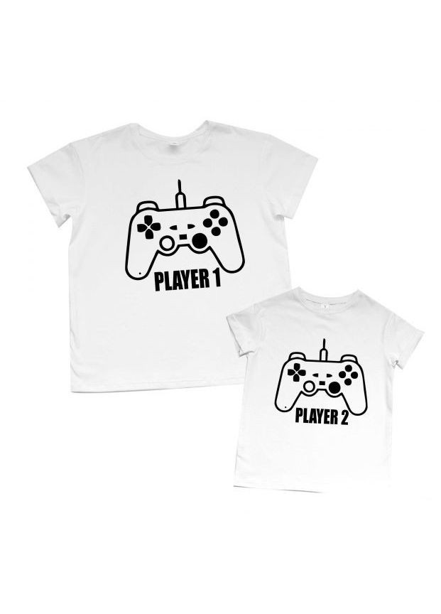 Парная Family Look. Папа и сын "Player 1. Player 2" Кавун футболка (316305075)