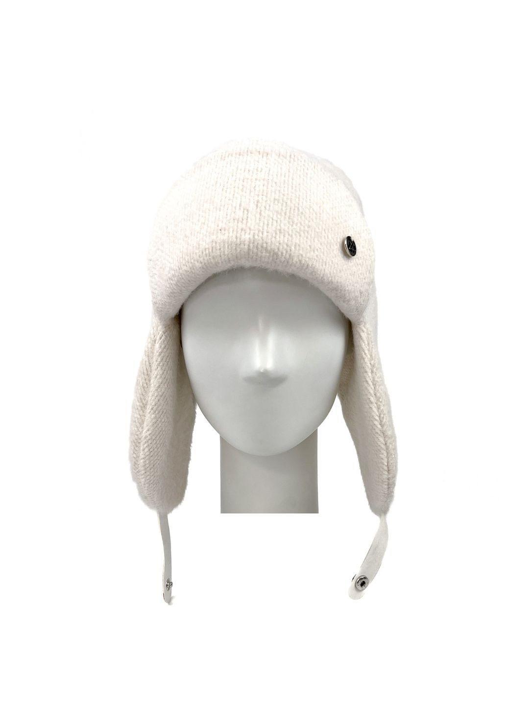 Шапка вушанка жіноча поліестер молочна ШЕРУ LuckyLOOK 674-189 (322790801)