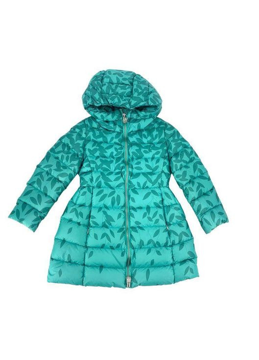 Зелене Пуховик, арт. MAG 216, аква/листя, 110 см, 5 років ADD