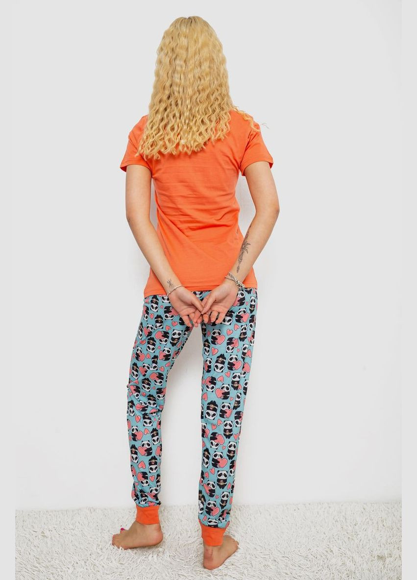 Блакитна всесезон жіноча піжама з принтом Fashion