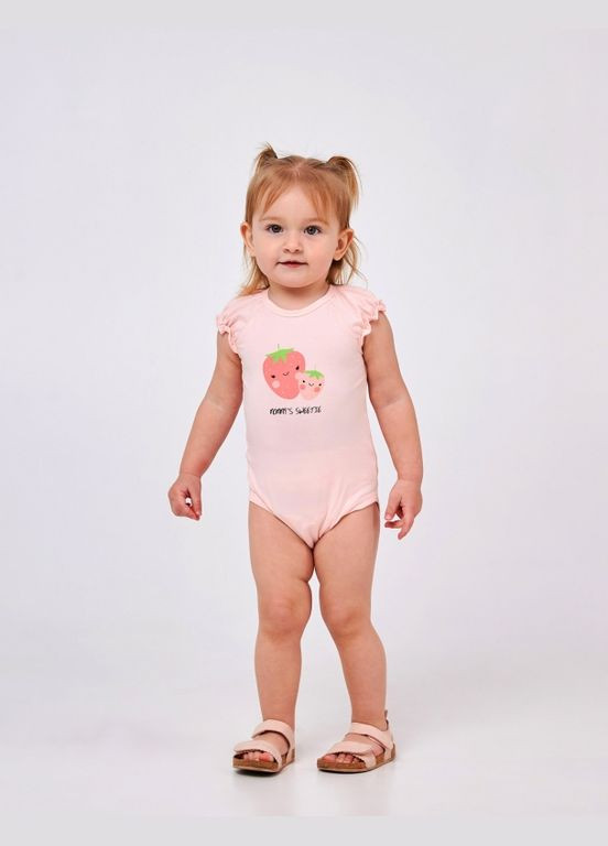 Детская боди -футболка | 68, 74, 80, 86 | 95% хлопок | Рисунок | Лето | Комфортно и стильно Розовый персик Smil (284116676)