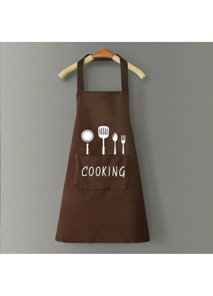 Фартух кухонний 11188 50х61х75 см коричневий з білим Fashion (324267950)