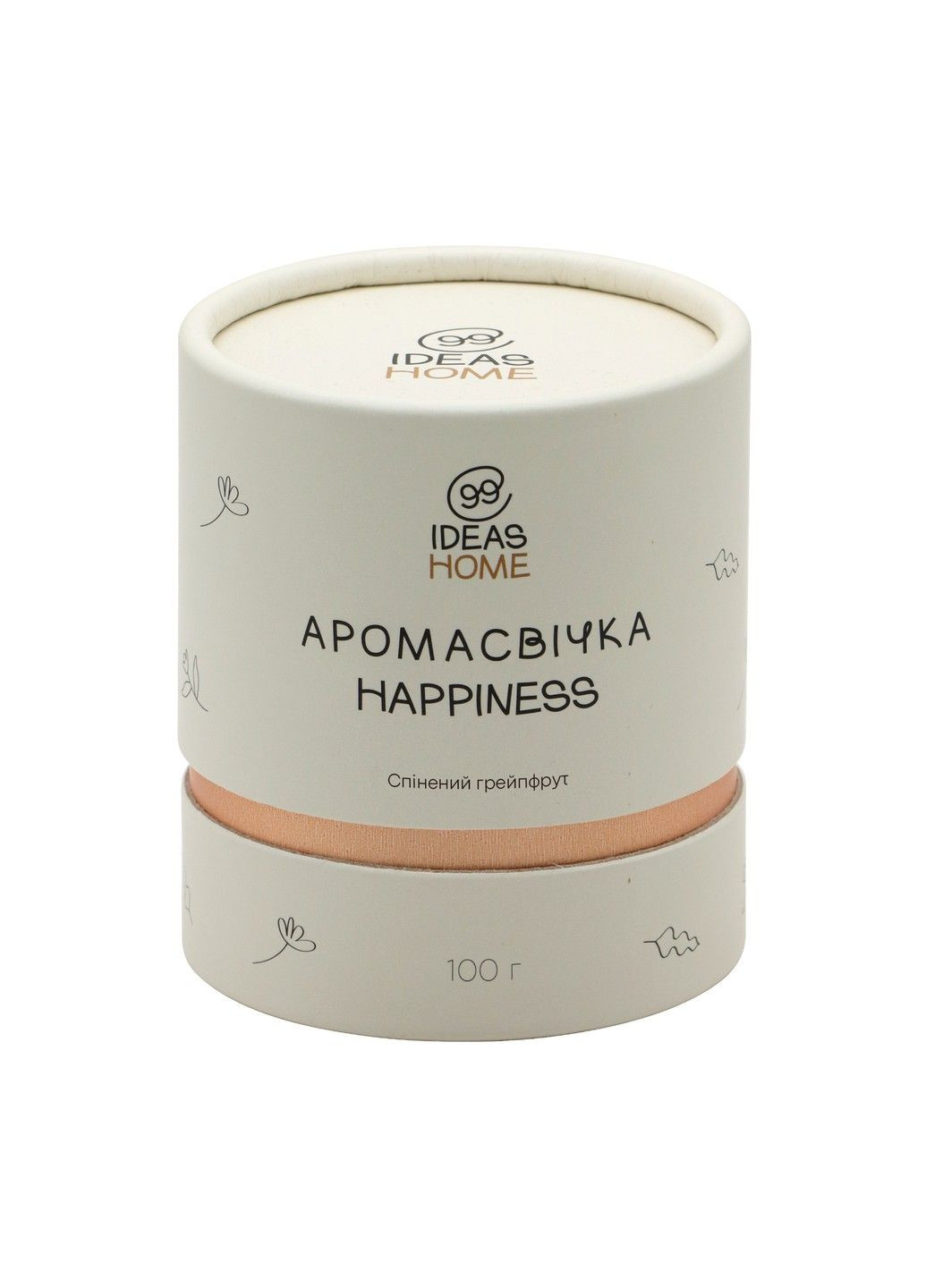 Аромасвечка HAPPINES - вспененный грейпфрут, 100 г 99IDEAS (329143843)