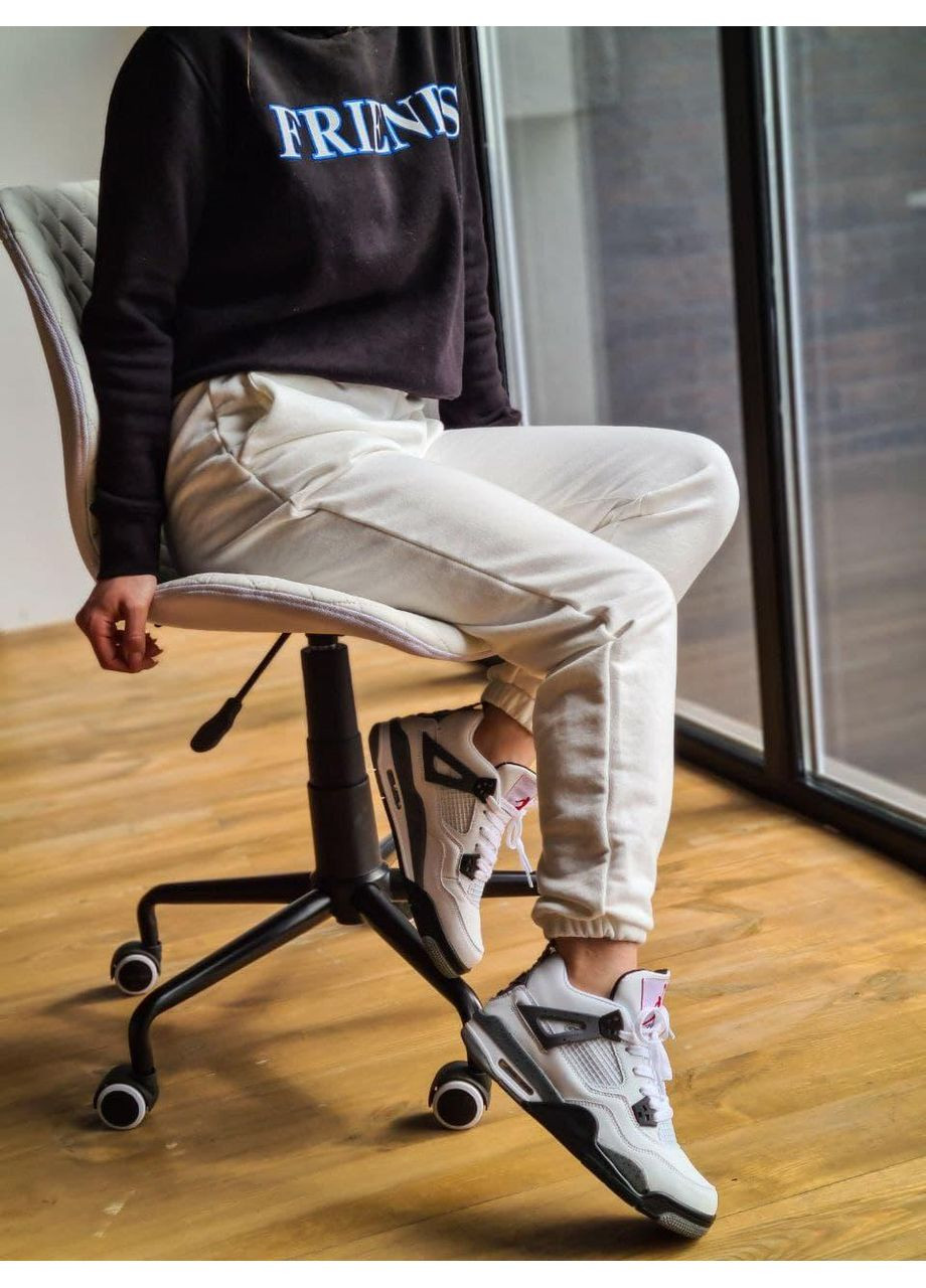 КРОССОВКИ ЖЕНСКИЕ NIKE AIR JORDAN RETRO 4 WHITE CEMENT НАЙК АИР ДЖОРДАН No Brand бежевые демисезоны (367175212)