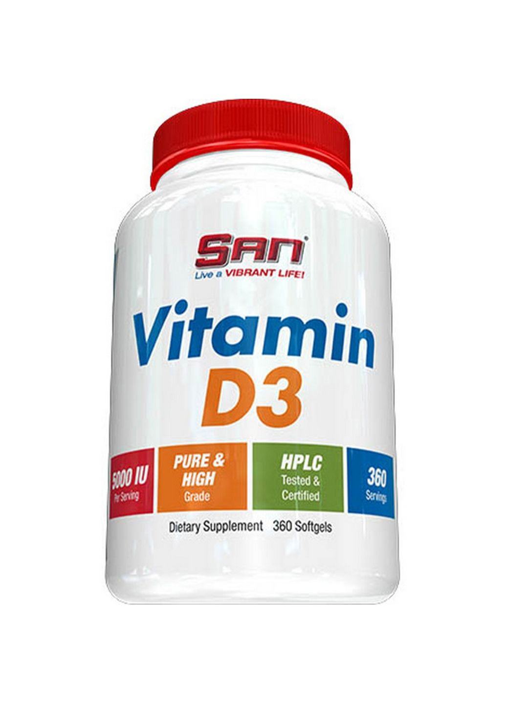Витамины и минералы Vitamin D3 1000 IU, 360 капсул San (293338959)