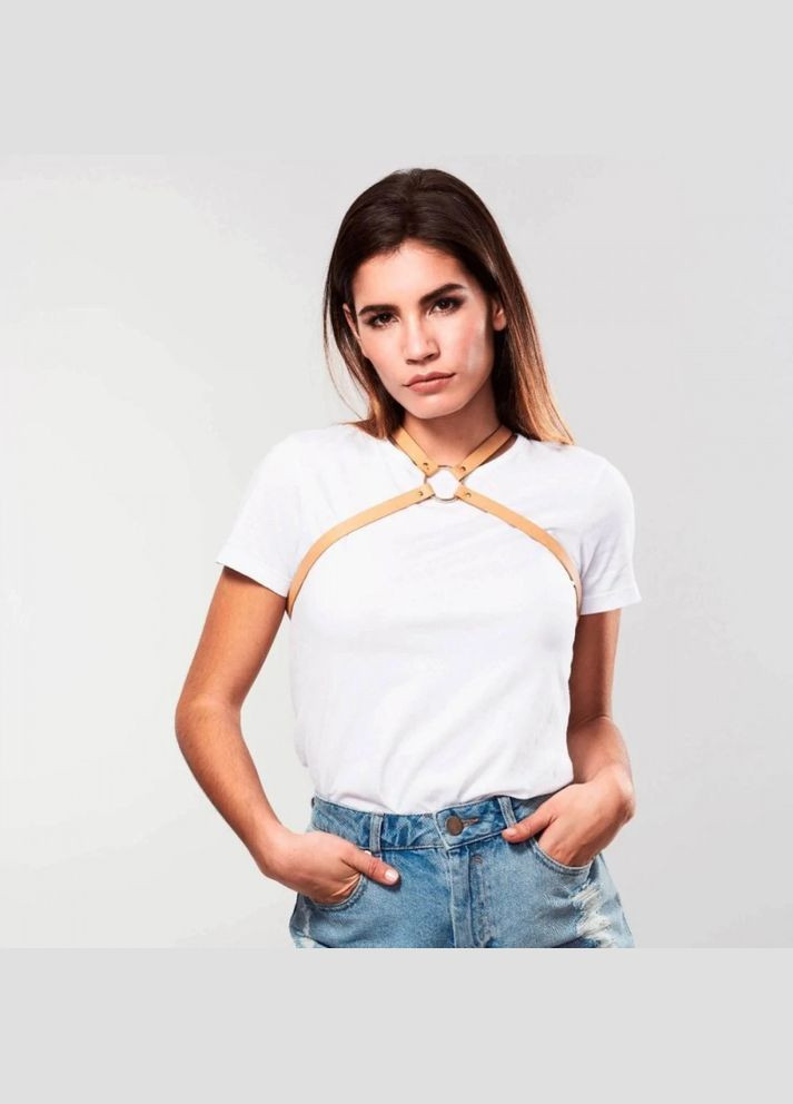 Портупея з екошкіри Indiscrets MAZE – Cross Cleavage, бежева Bijoux (334709708)