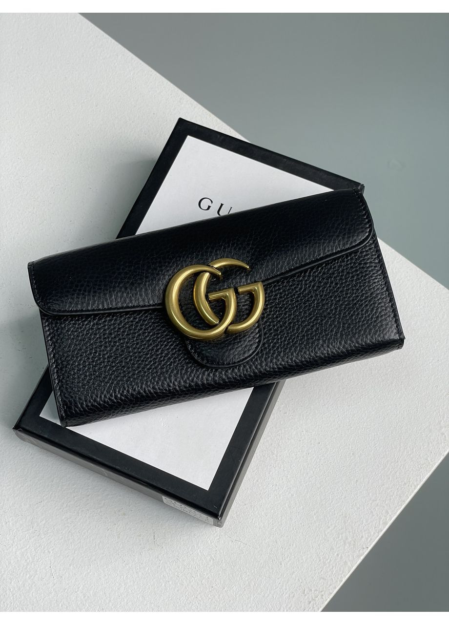 Кошелек GG Marmont Button Wallet Black/Gold No Brand (355343169)