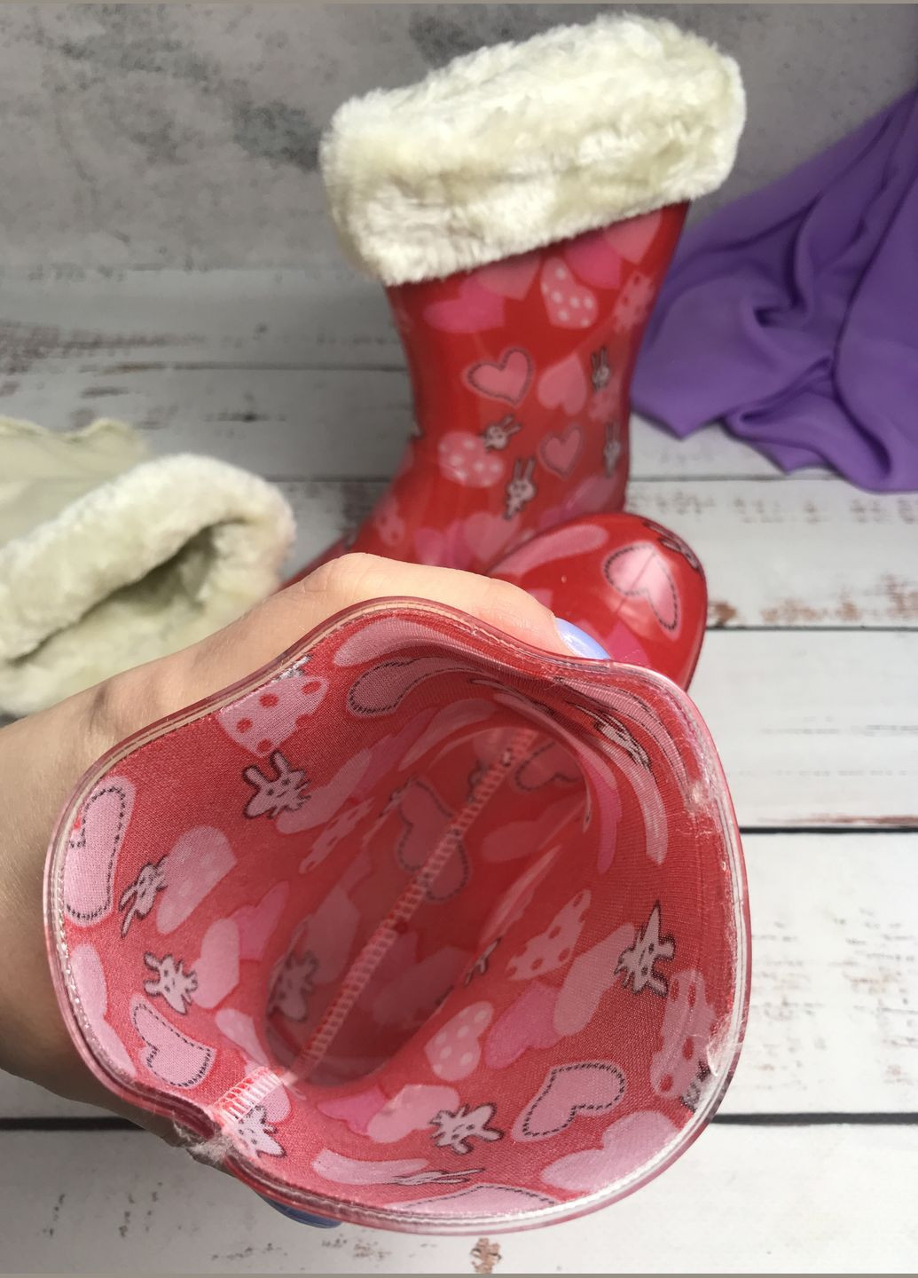 Гумові чоботи дитячі для дівчинки Червоний (726) Dual (347236099)