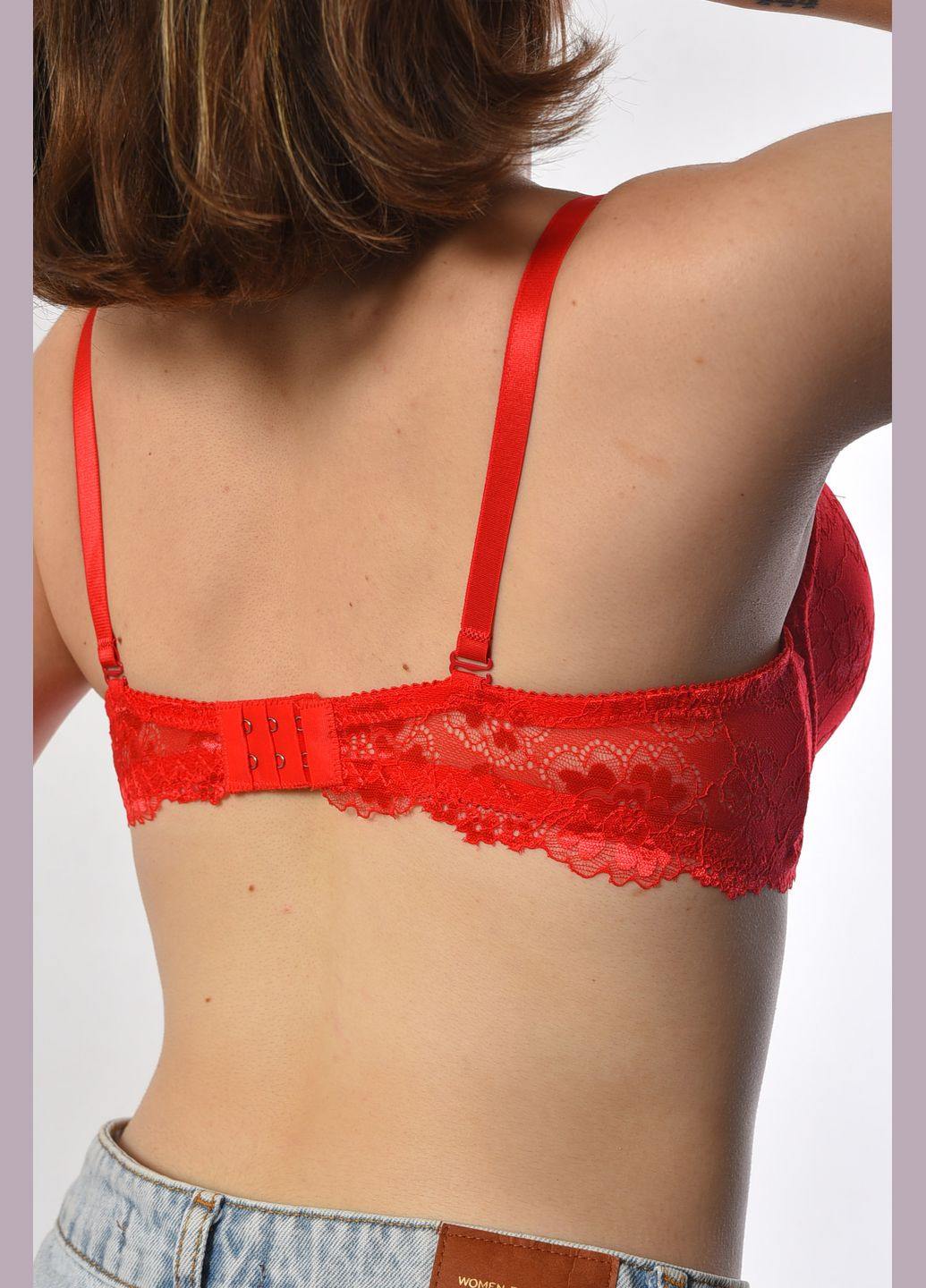 Красный бюстгальтер женский красного цвета чашка с Let's Shop полиамид