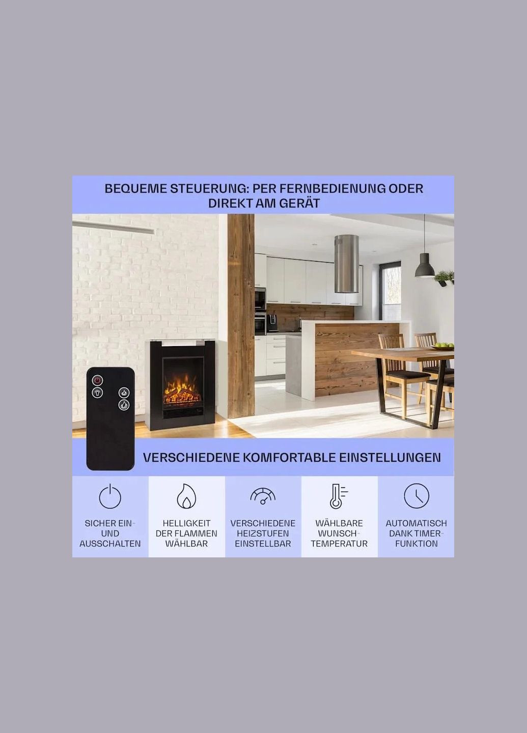 Електрокамін Studio 5 1800 Вт (10031573) Klarstein (338194813)