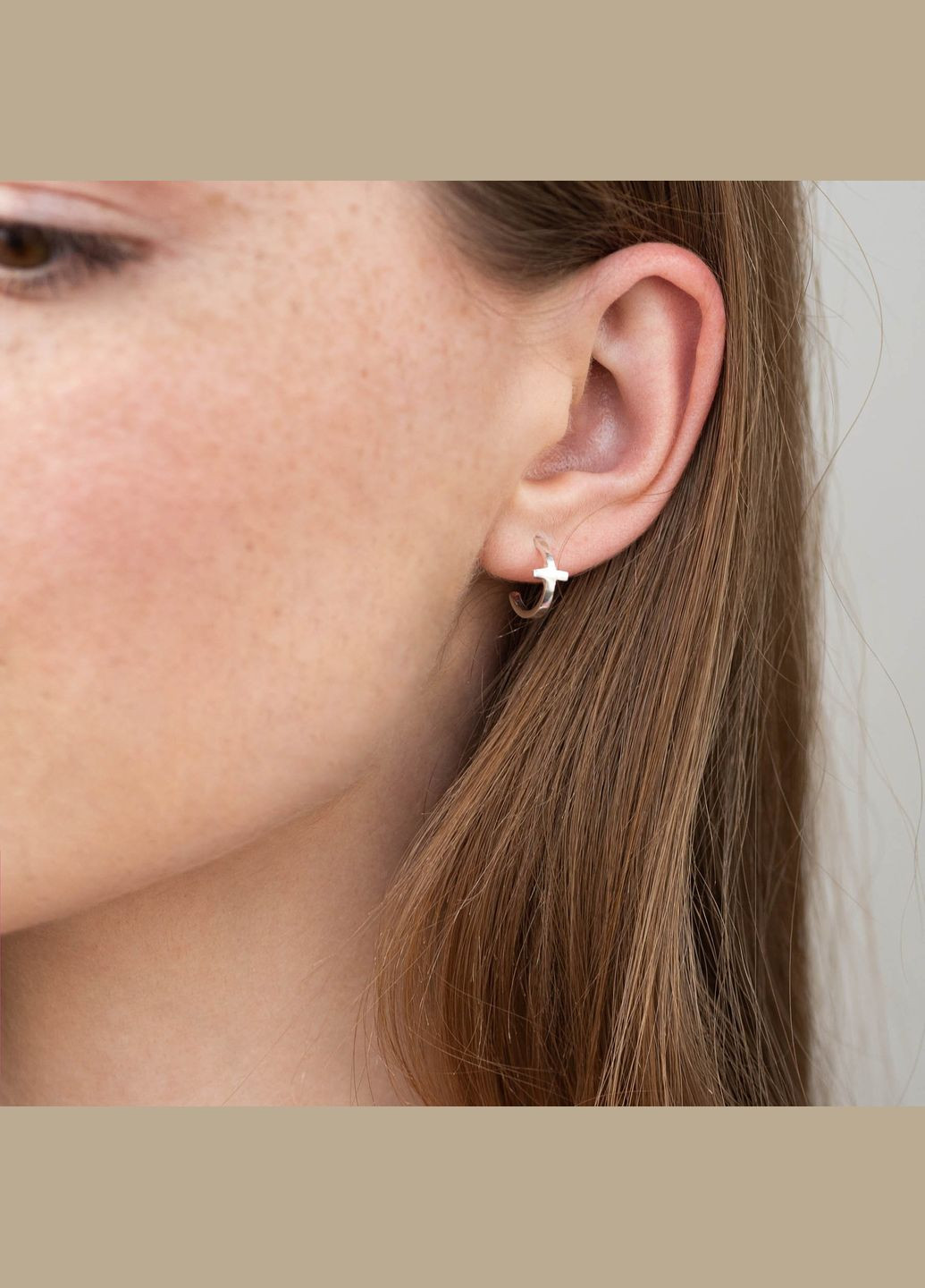 Срібні сережки - пусети Хрестики 122784 Oniks (264644577)