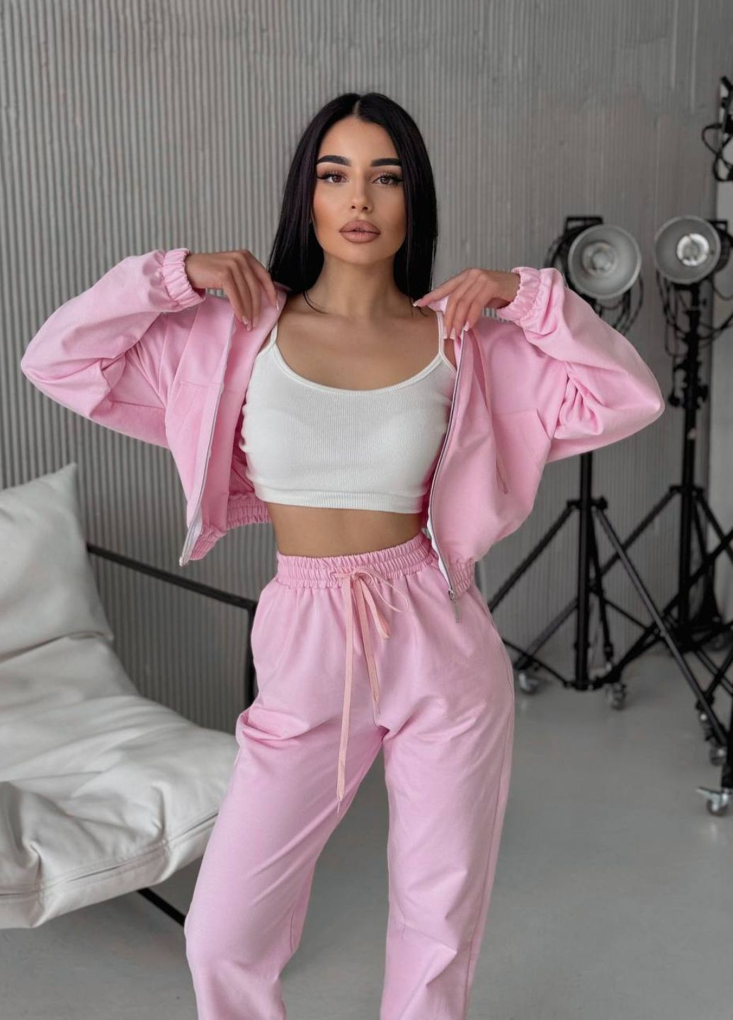 Костюм-двойка: укороченное соп худые и джогеры Tik-Tak (329958854)