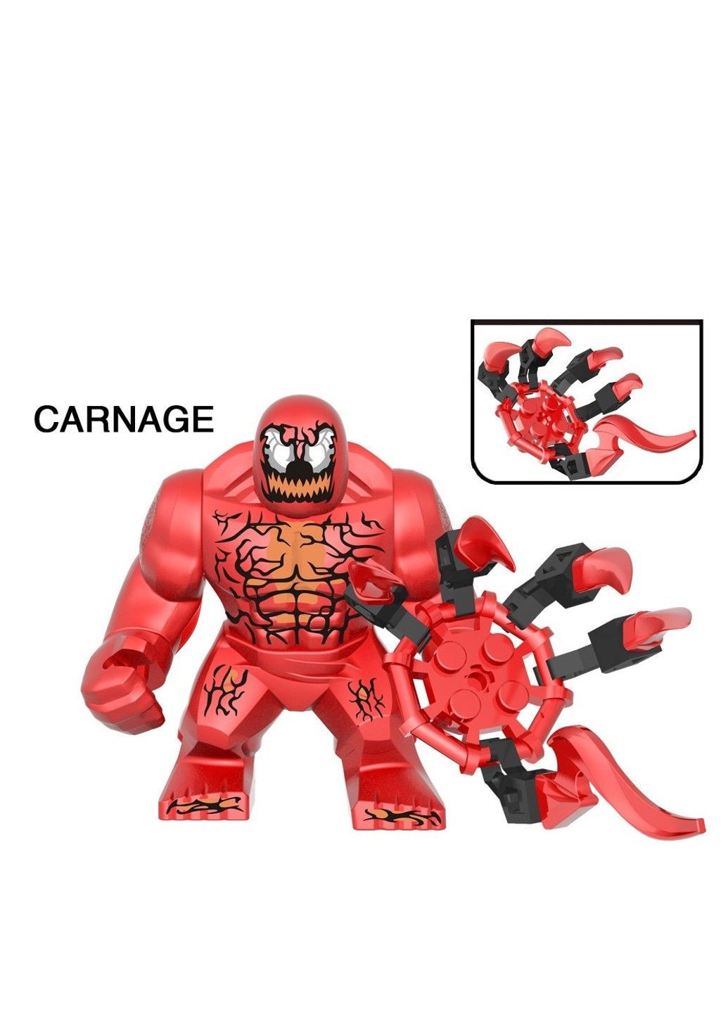Фигурки конструктор большой красный Карнаж веном суперзлодей мстители супергерой No Brand (331294686)