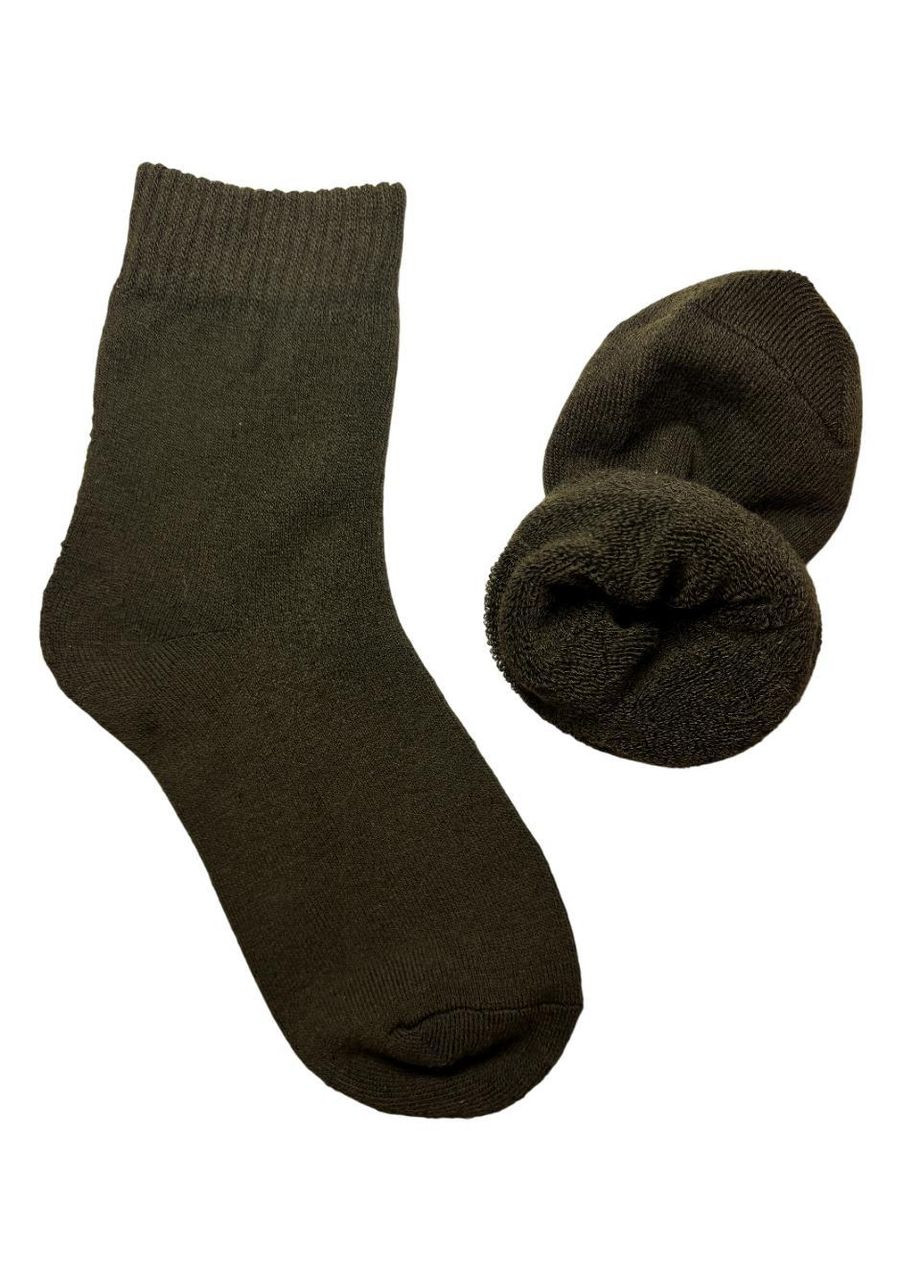 Зелёные носки женские высокие, махровые и тёплые, однотонные, 35–40 р., зелёные (335868586)