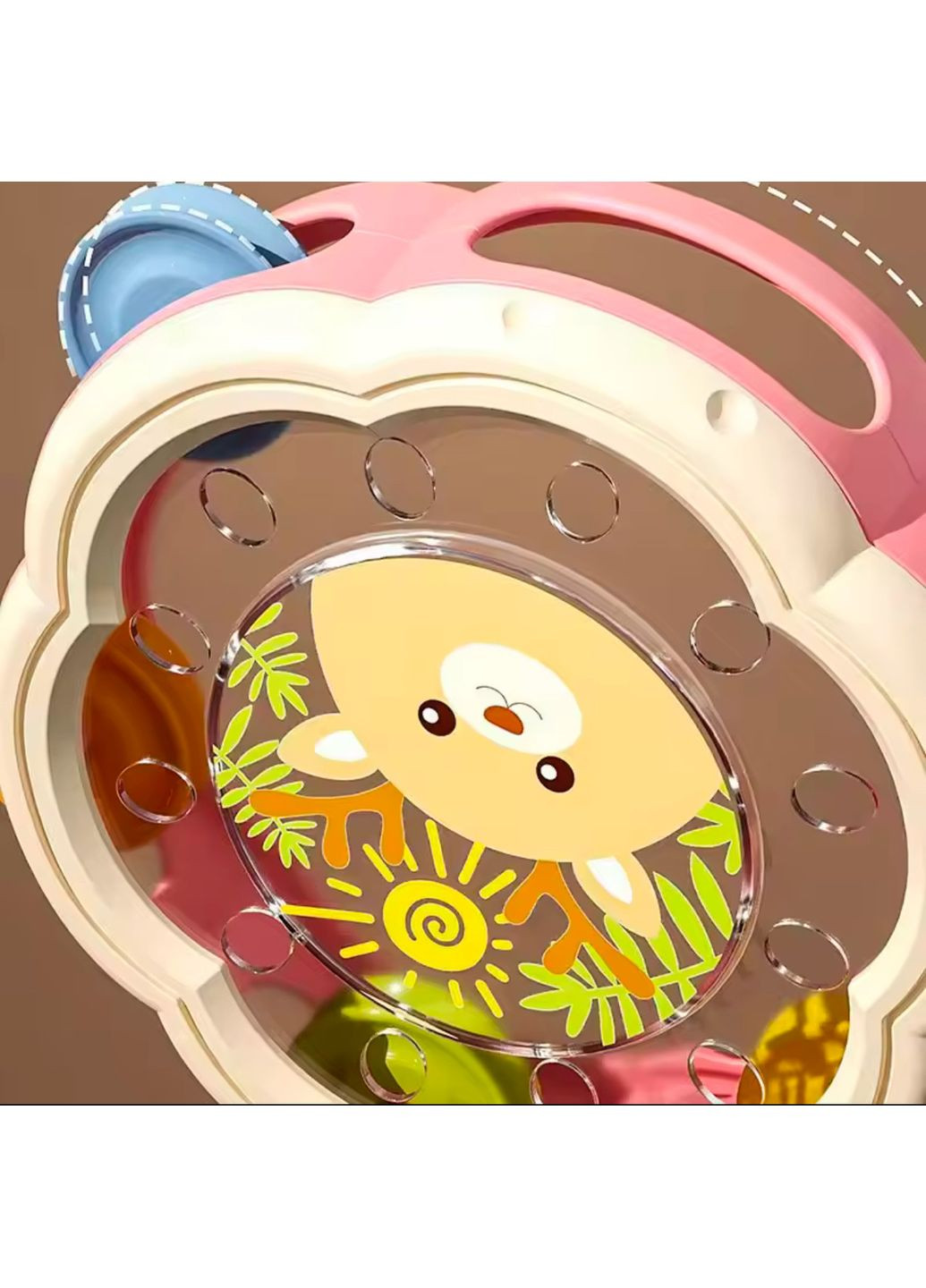 Дитячий бубон 17 см з дзвіночками та малюнком оленяти | Музичний інструмент для дітей No Brand (364553187)