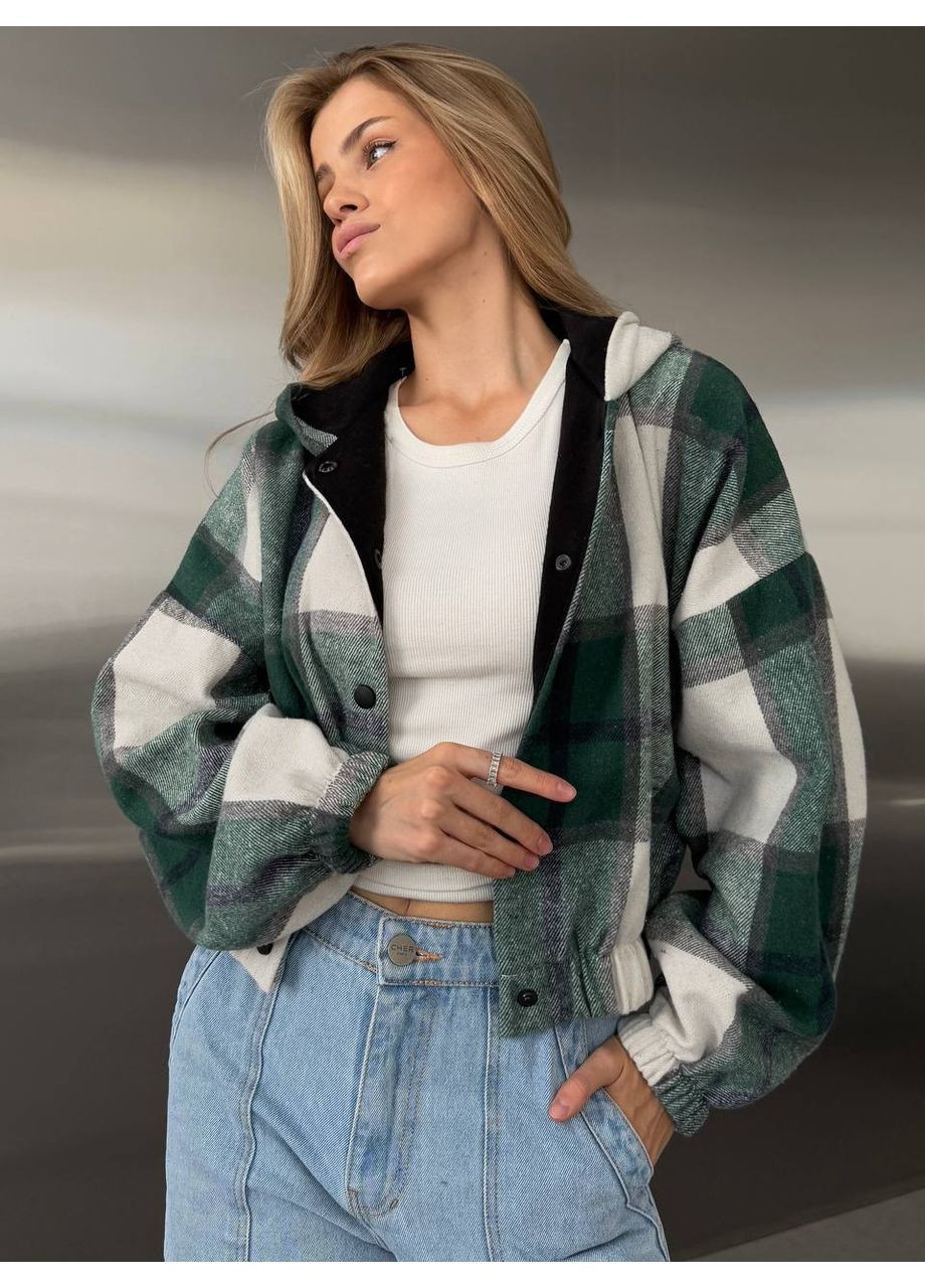 Жіночий кашеміровий бомбер у клітинку (363839483)