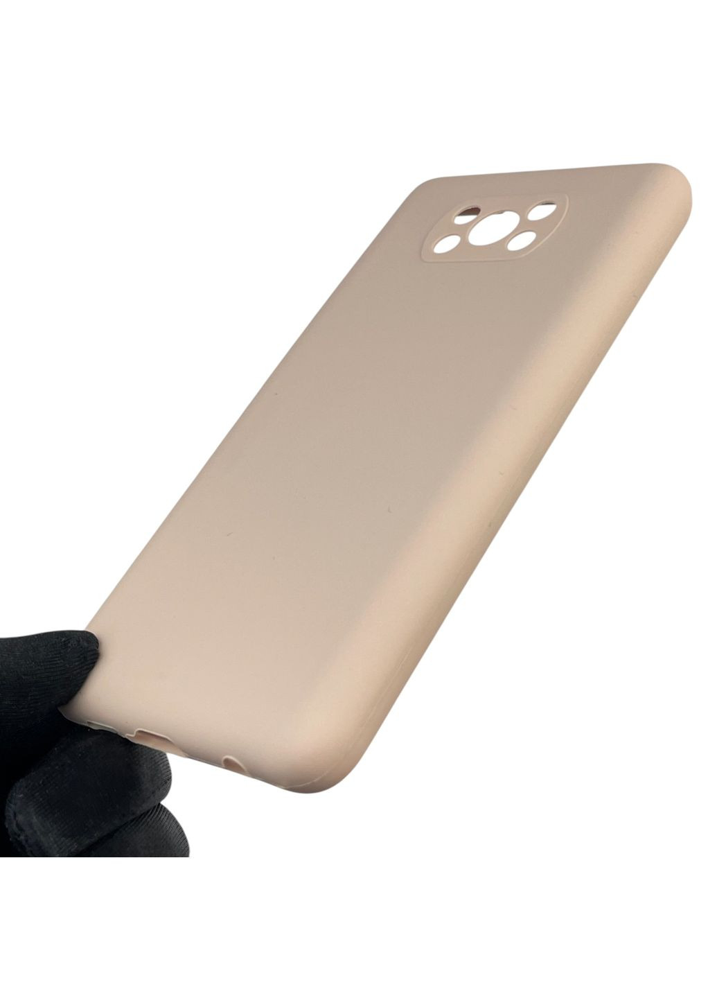 Чохол для Poco X3 NFC силіконовий з мікрофіброю нековзний на сяомі поко х3 нфс пудровий Xiaomi (366390637)