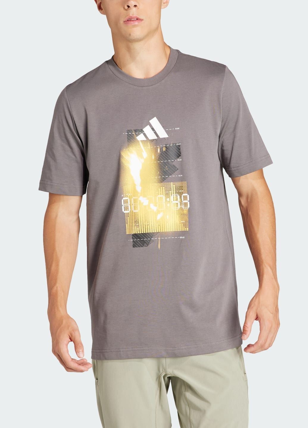 Коричневая футболка aeroready hiit display graphic adidas