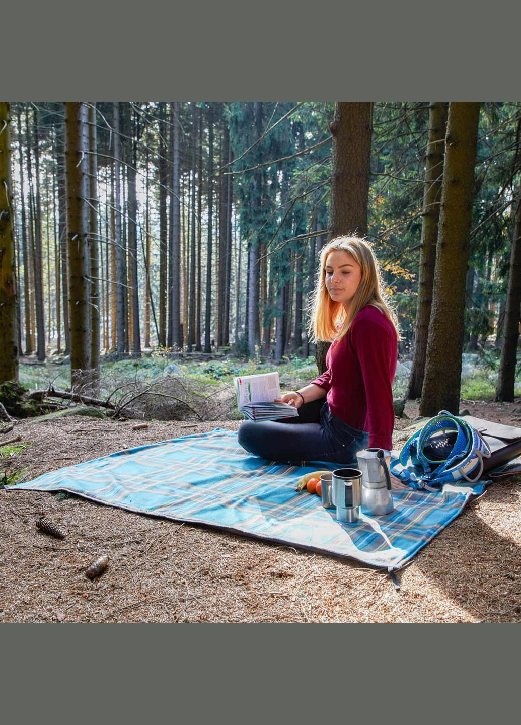 Коврик для пикника Scotty M Petrol/Grey (243101) Uquip (329057843)