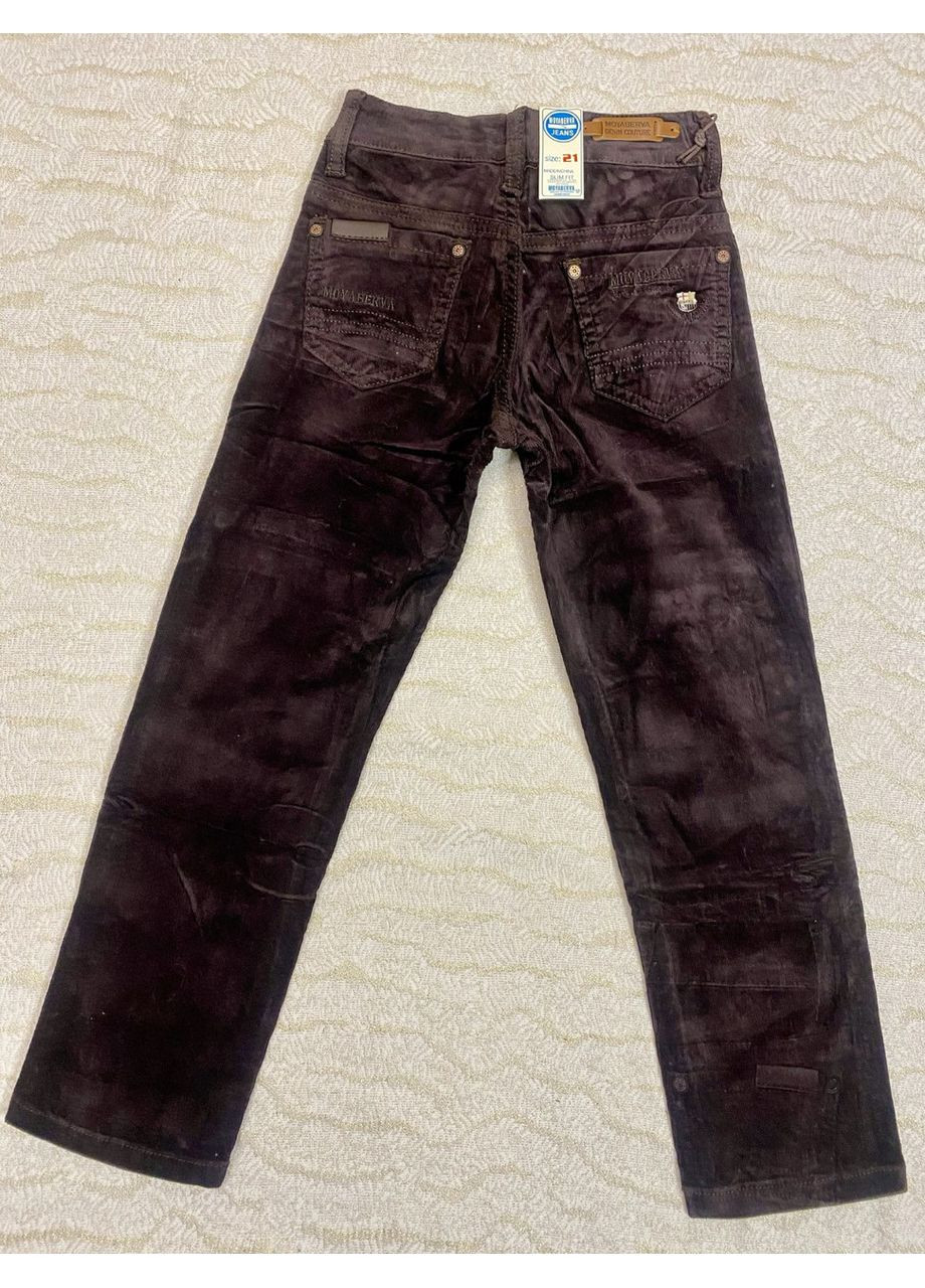 Коричневые зимние детские теплые вельветы на мальчика без флиса 128-152 No Brand