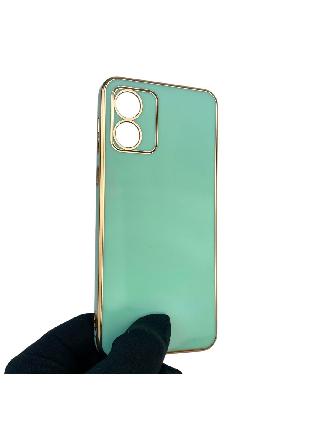 Чехол для Moto E13 PAXT0034 с защитой камеры с золотой окантовкой на моторола мото е13 бирюзовый gs1 Motorola (366234711)