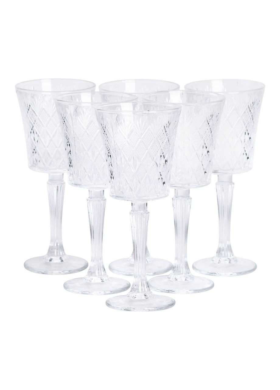 Набор бокалов для вина на высокой ножке 6 шт 295 мл стеклянные Yiwu (356460208)