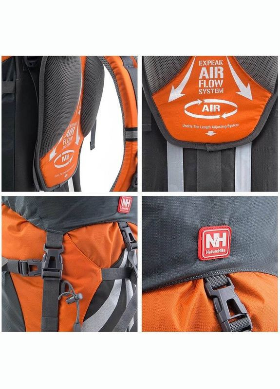 Рюкзак туристичний NH70B070-B, 70 л + 5 л, помаранчевий Naturehike (286331025)
