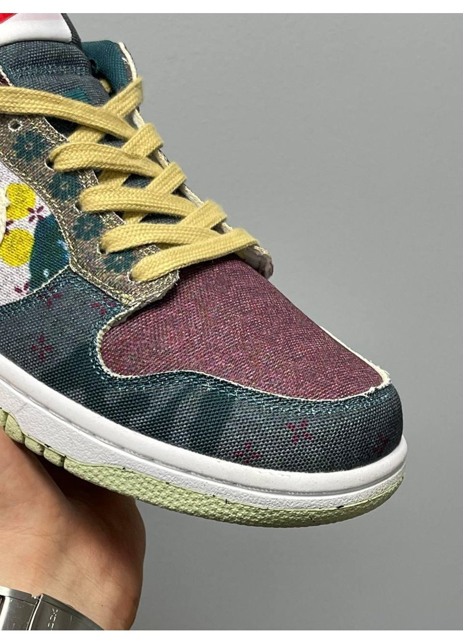 Білі Осінні кросівки чоловічі nike dunk low sp community garden найк сб данк No Brand