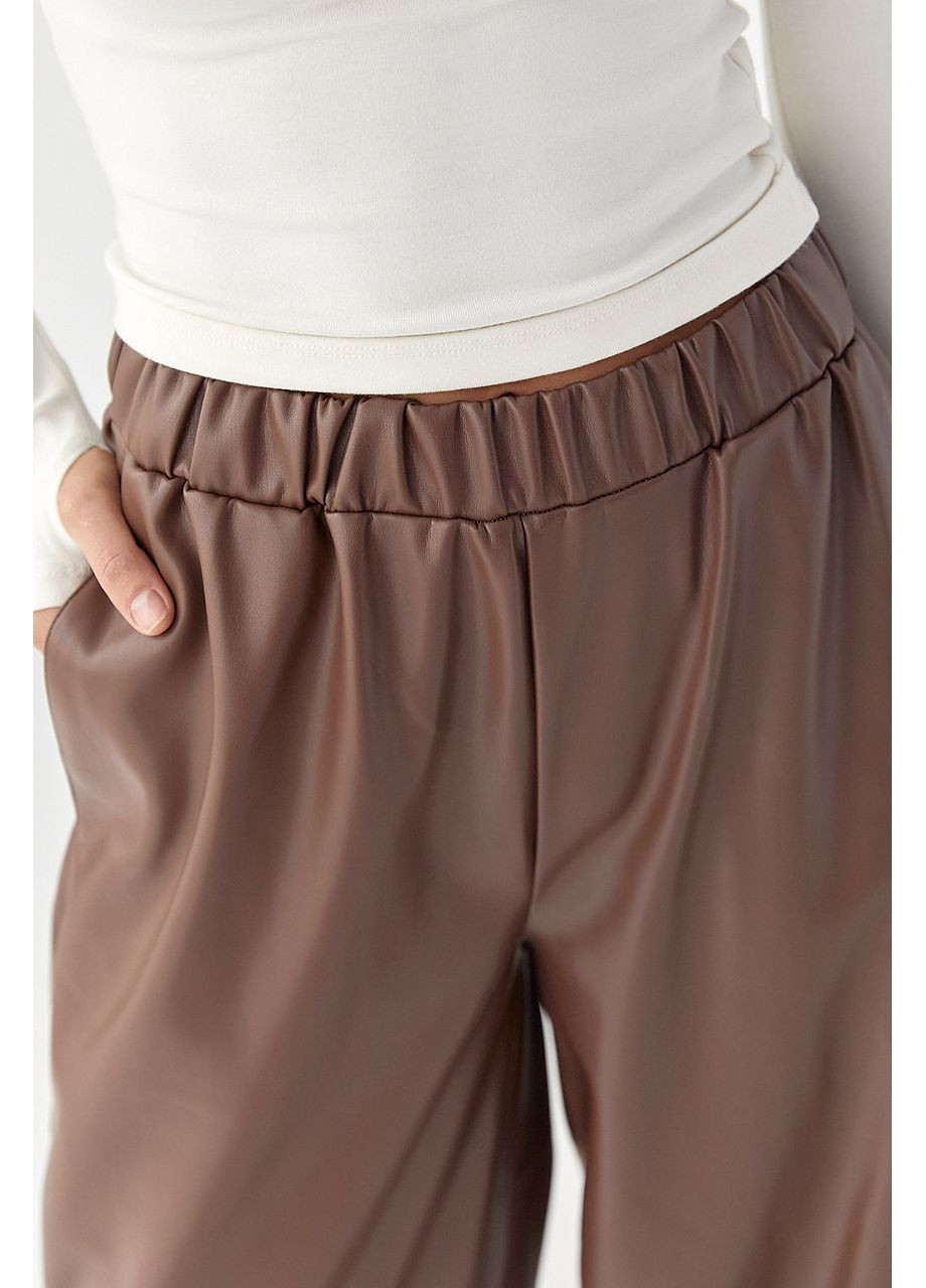 Брюки-джогери з екошкіри - чорний колір Lurex (370601998)