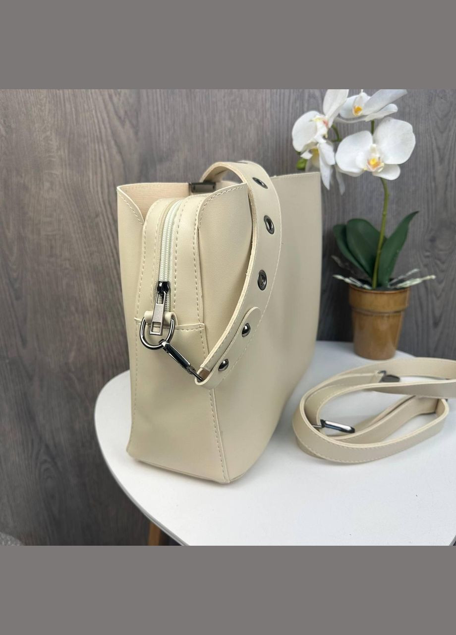 Качественная женская сумка на плечо стиль Зара молочная No Brand (334730567)