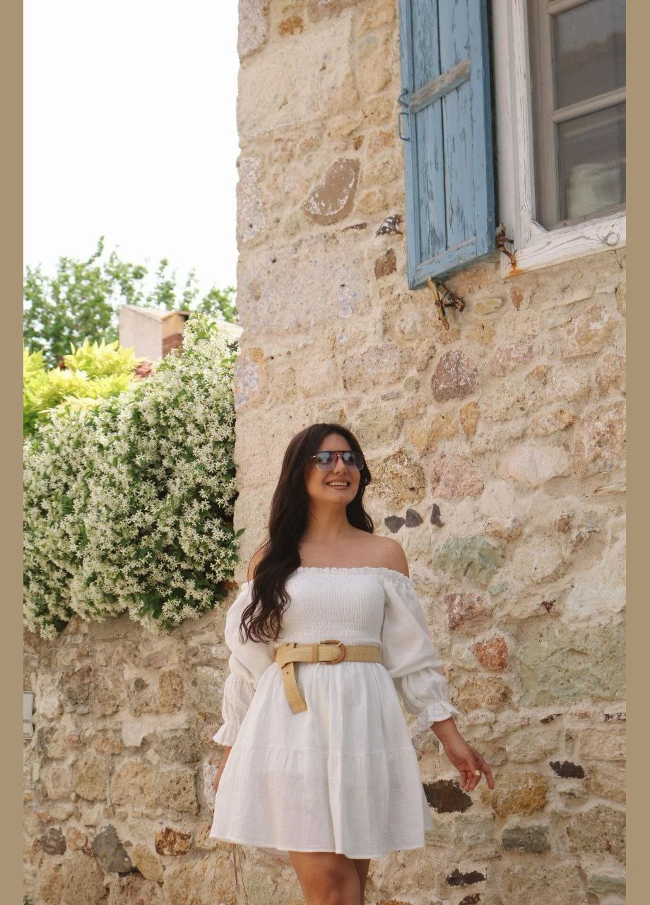 Молочное легкое летнее муслиновое платье ESQ