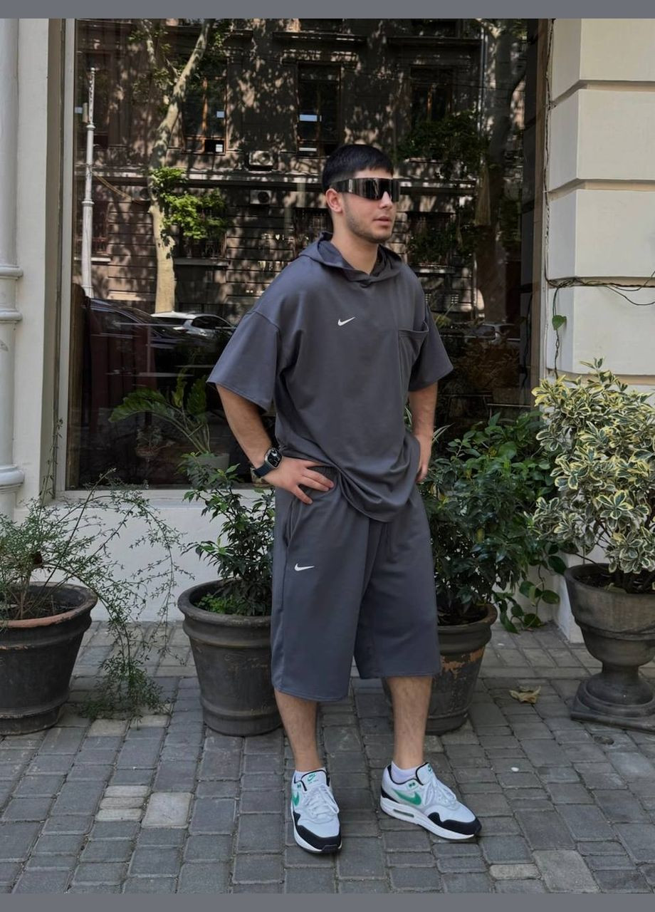 Чоловічий костюм двійка футболка з капюшоном та шорти-бермуди MonCher (336346382)