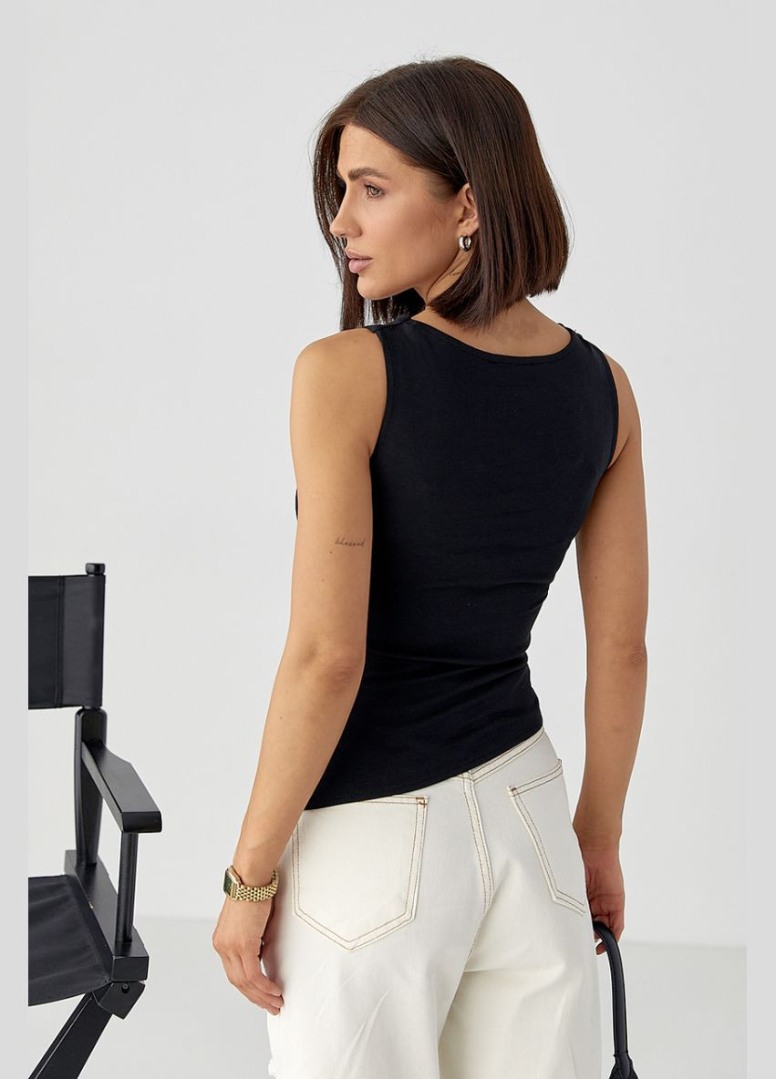 Трикотажная майка с асимметричным низом Lurex — 333967832