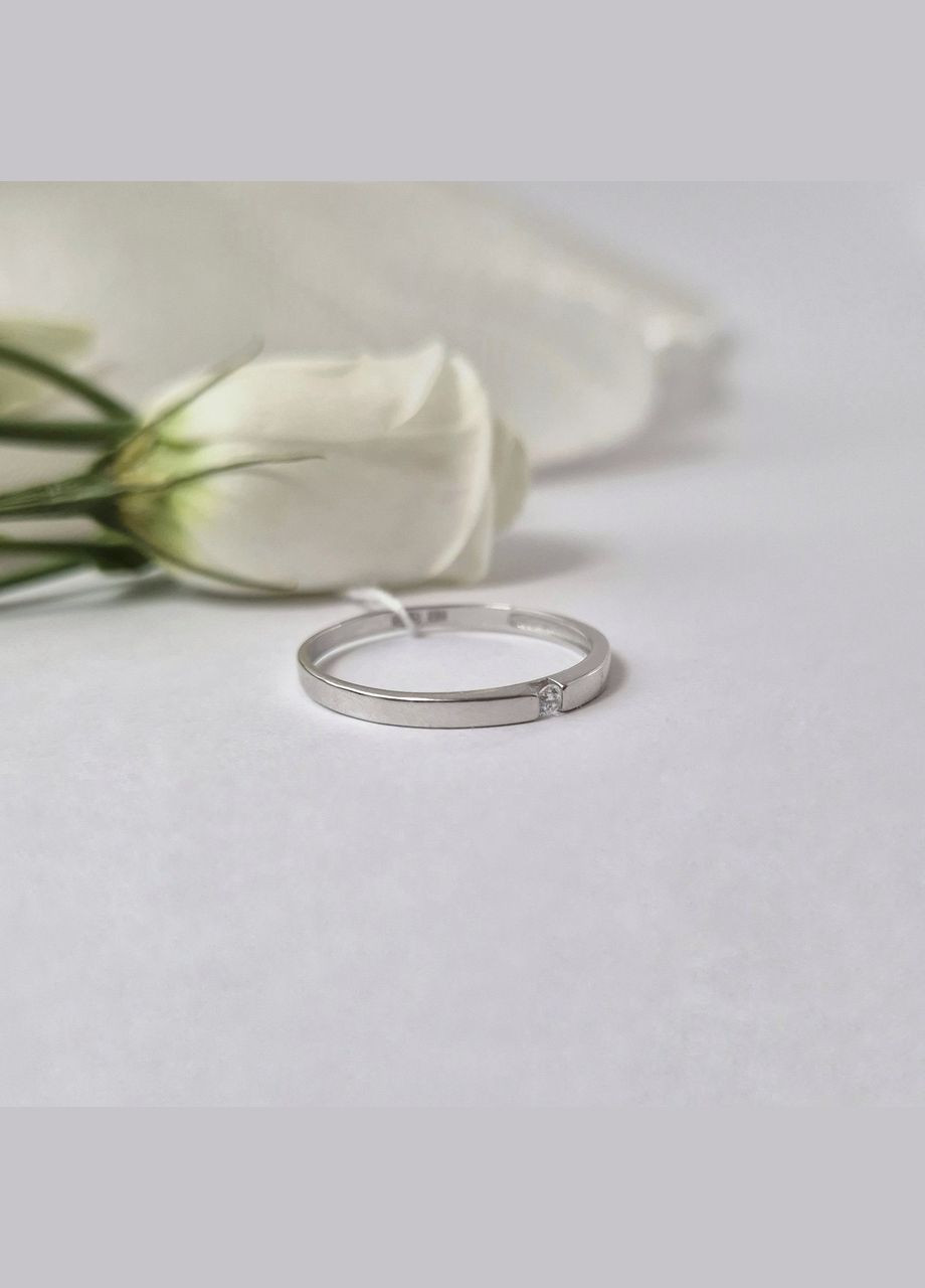 Серебряное кольцо с Белым камнем размер серебро 925 пробы Родированное 1593/2 0.77г No Brand (353308921)