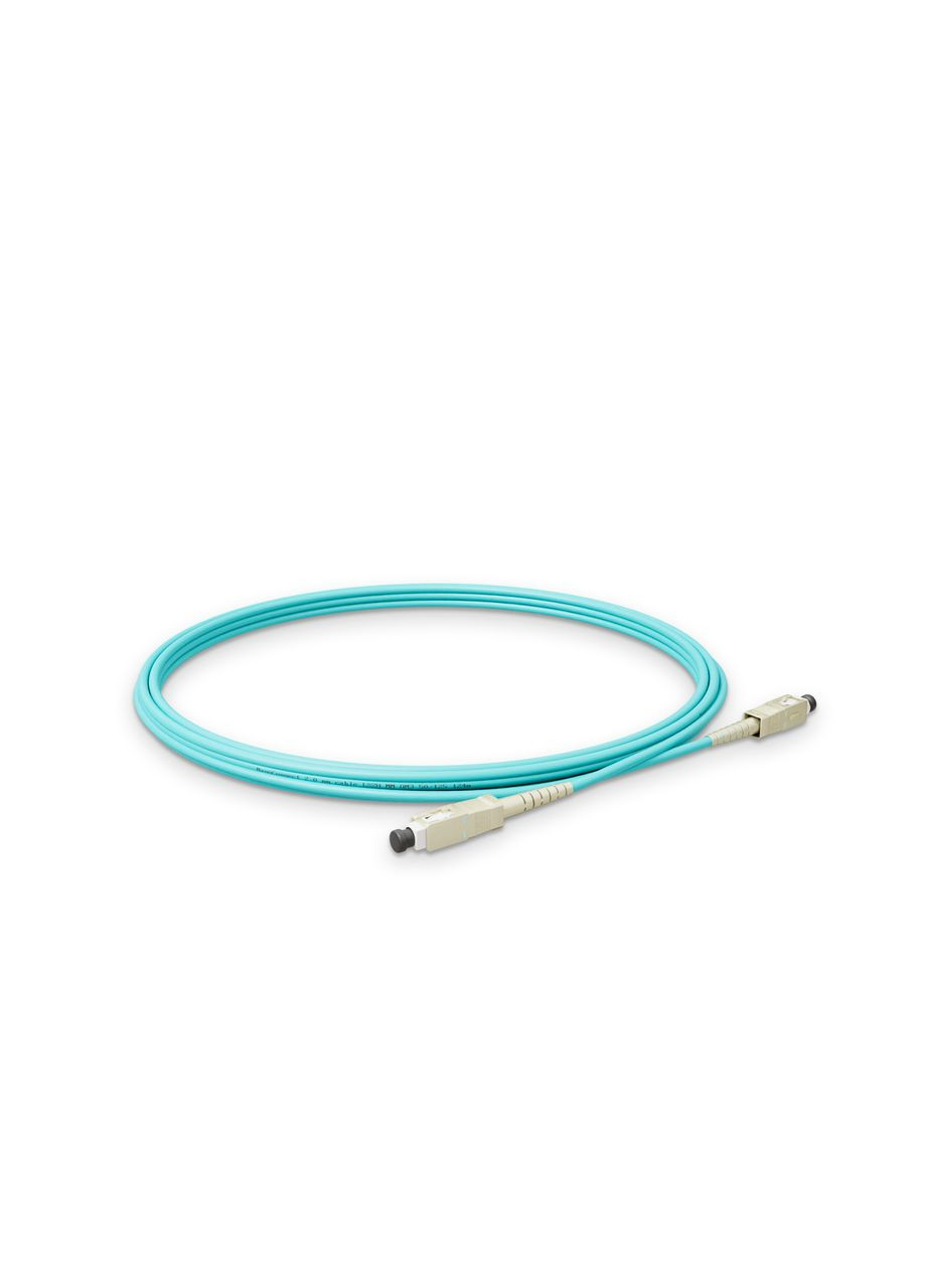 Патч-корд оптический SC/UPC-SC/UPC Бирюзовый LSZH, Multimode OM3 (MM), Simplex, 2мм - 3 м NanoConnect (299337794)