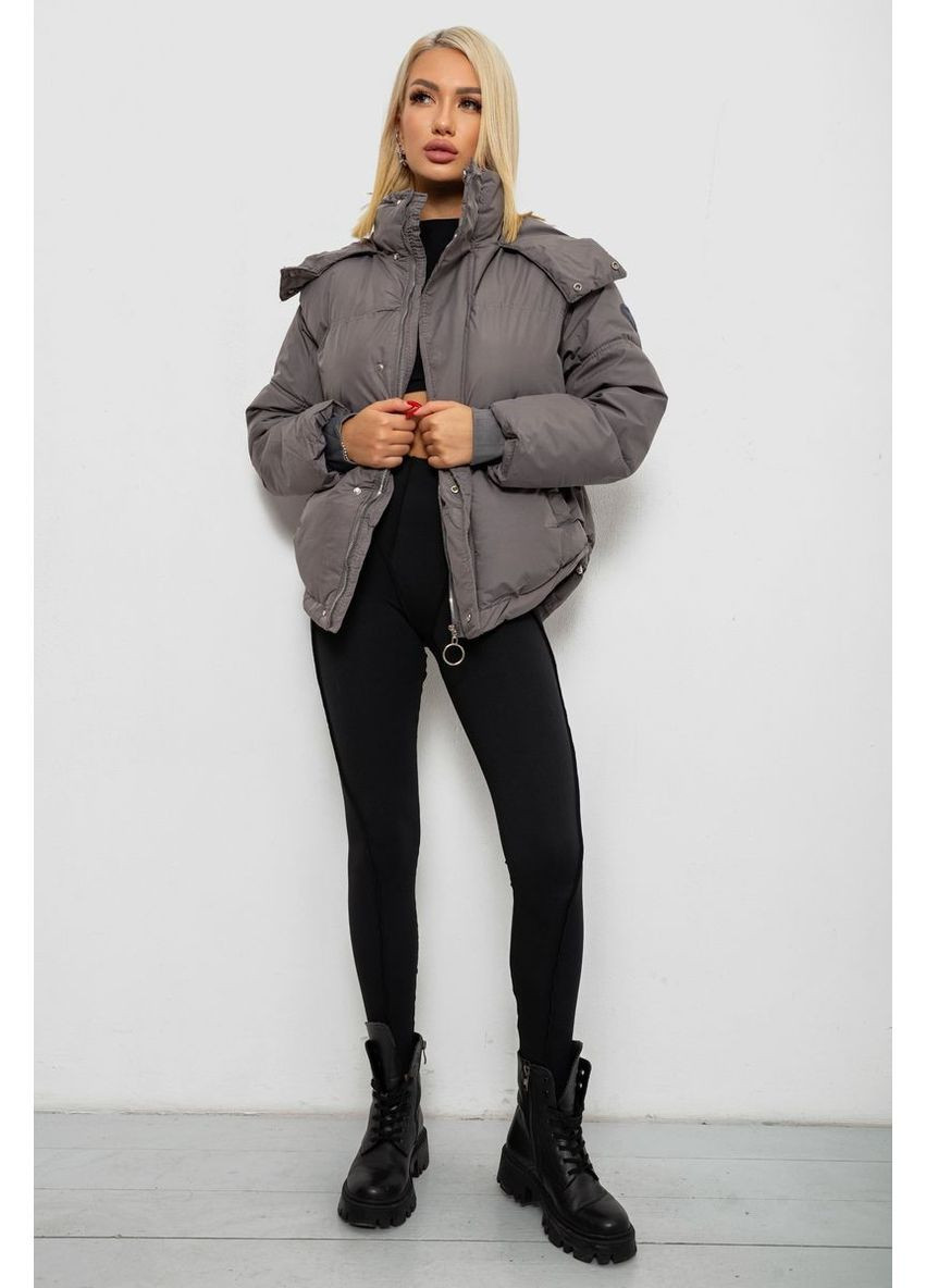 Сіра зимня куртка жіноча зимова коротка Ager 244R983